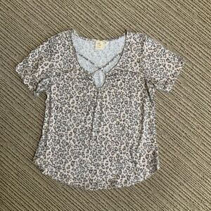 White Crow Cheetah Print Blouse